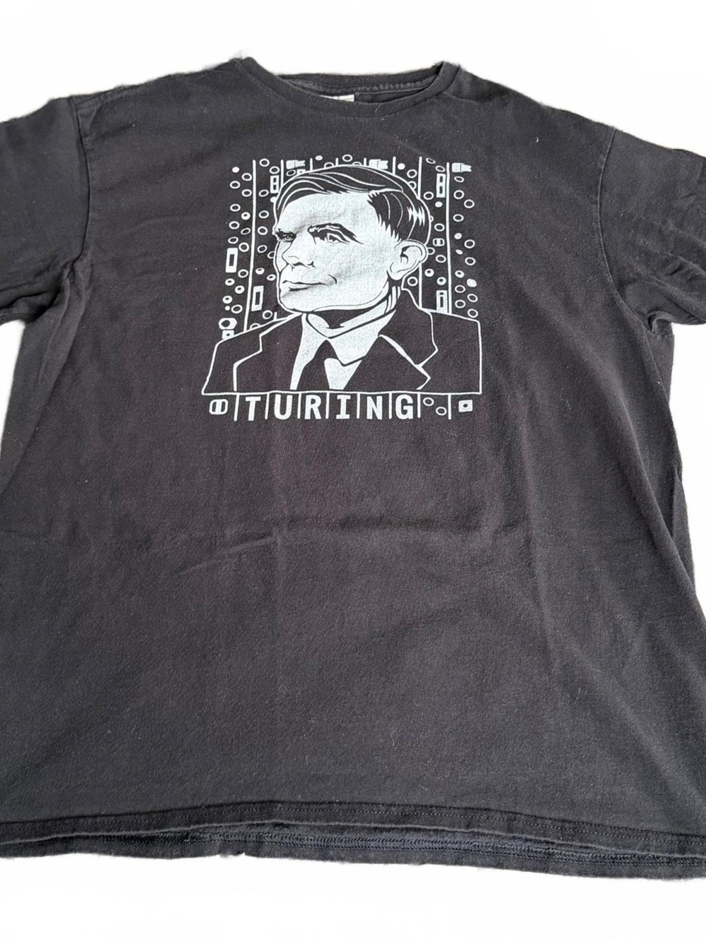 Alan Turing Black Graphic T-Shirt Size Large Delta Pro Weight Computer Science